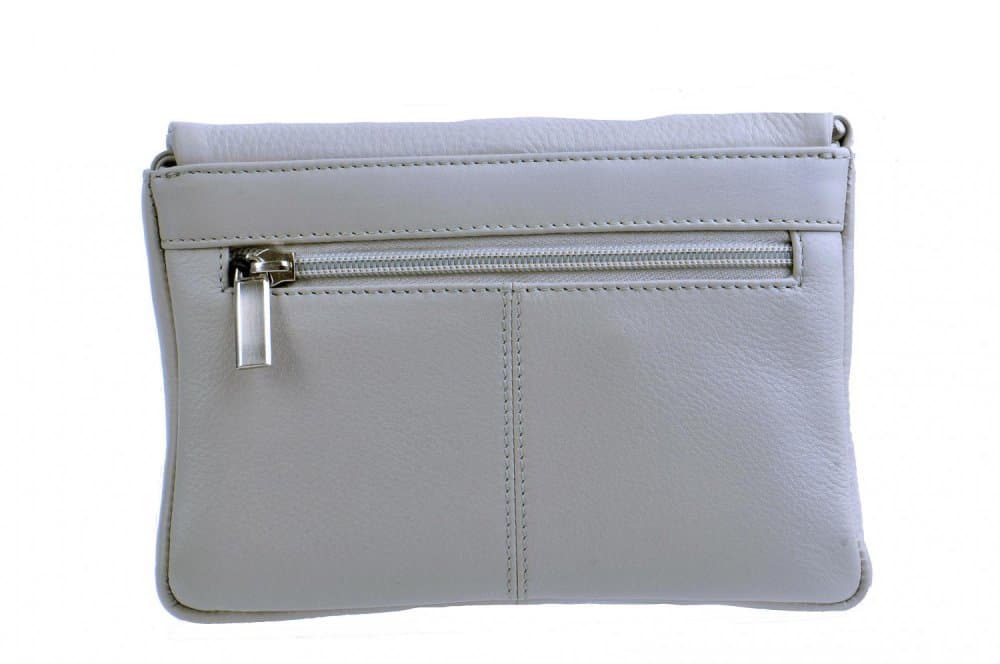 Malá kožená crossbody kabelka ET-0985 světle šedá - náhled 2