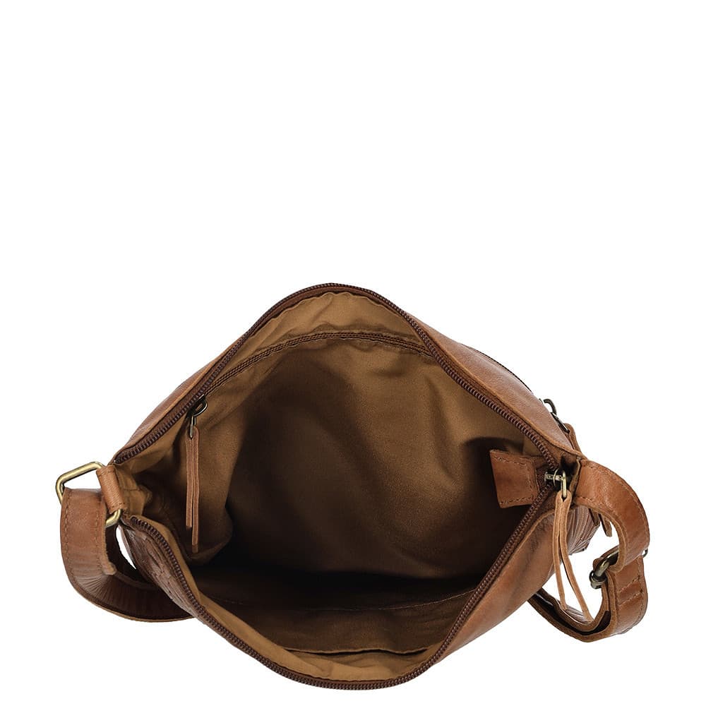 Proplétaná kožená crossbody kabelka Enrico Benetti Sicily 89031-005 hnědá cognac - náhled 5