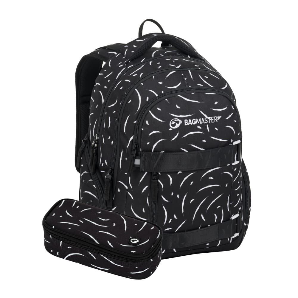 Bagmaster školní set  NOMAD 25 A – černo-bílý (batoh + penál)