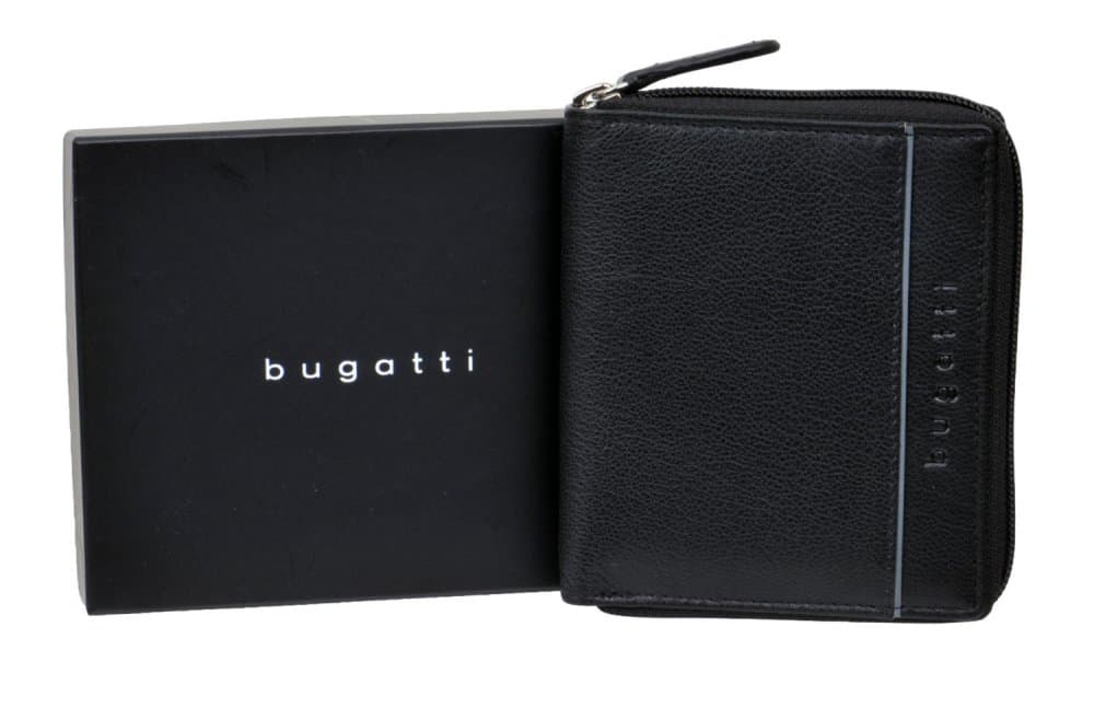 Kožená peněženka Bugatti Banda 49133401 černá celá na zip - náhled 4
