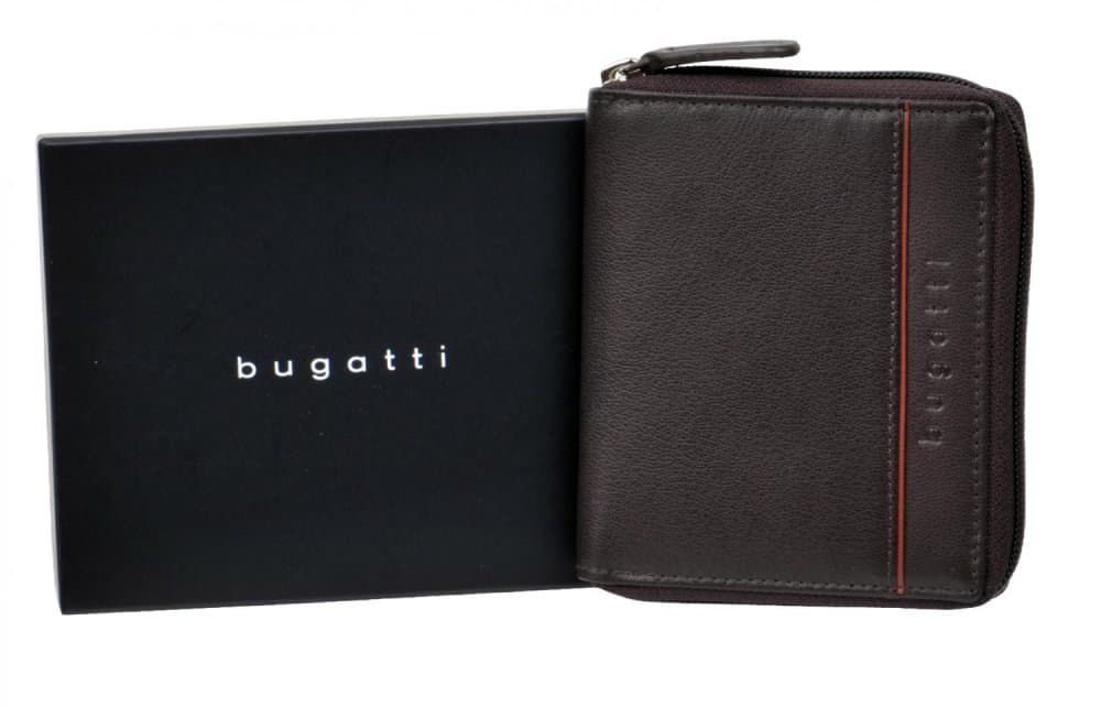 Kožená peněženka Bugatti Banda 49133402 hnědá celá na zip - náhled 5
