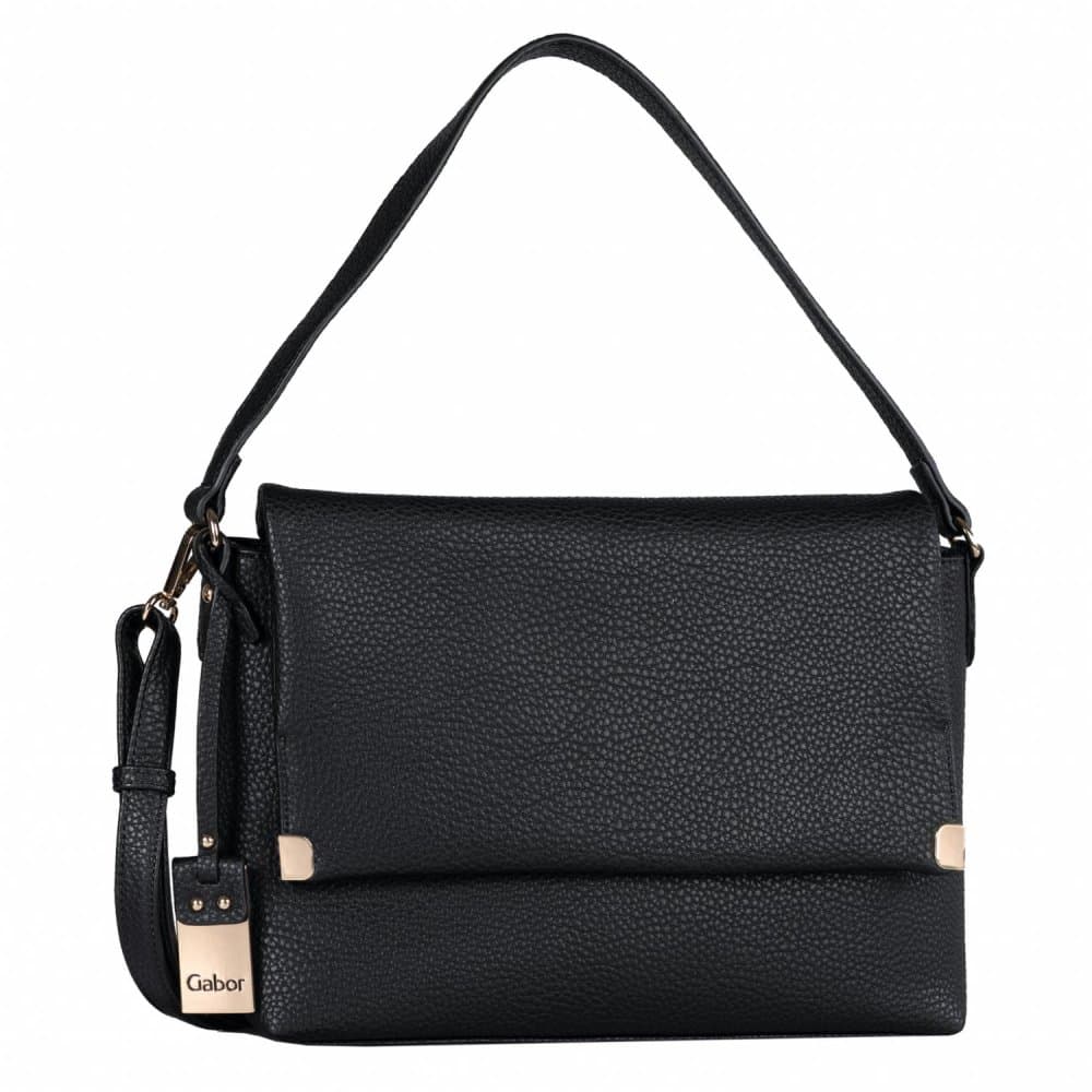 Gabor Gela Flap Bag M Black – elegantní černá dámská kabelka 011648