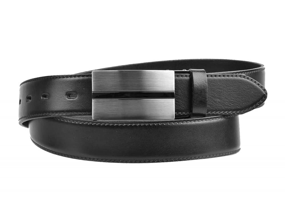 Pánský elegantní pásek černý 35-020-8PS-60 100 cm