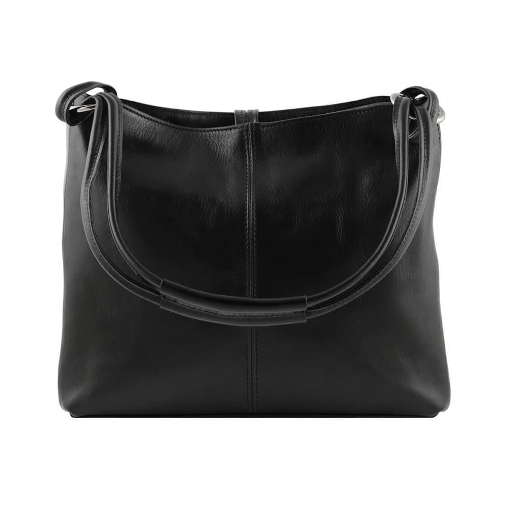 Giglio leather Dámská kožená kabelka přes rameno 095 černá - náhled 3