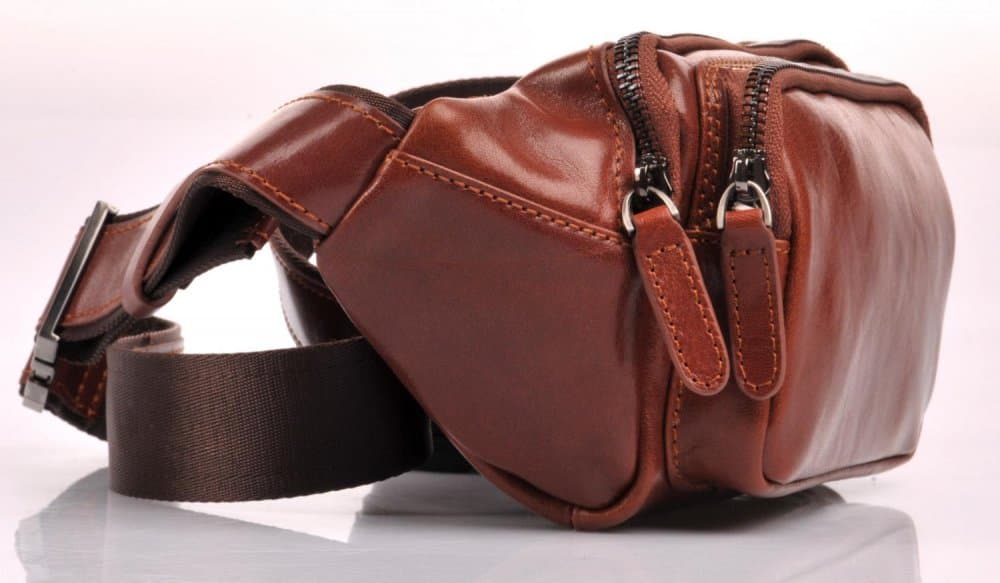 Giglio leather Kožená ledvinka VP1202 světle hnědá - poslední kus - náhled 4