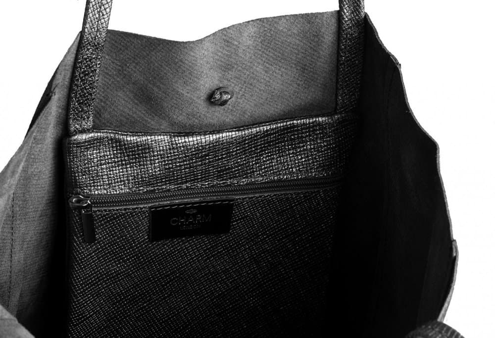 Charm London Velká kožená kabelka L606 černá - náhled 5