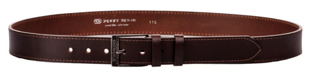 Pánský kožený hnědý pásek 17-1-40 115 cm - náhled 2