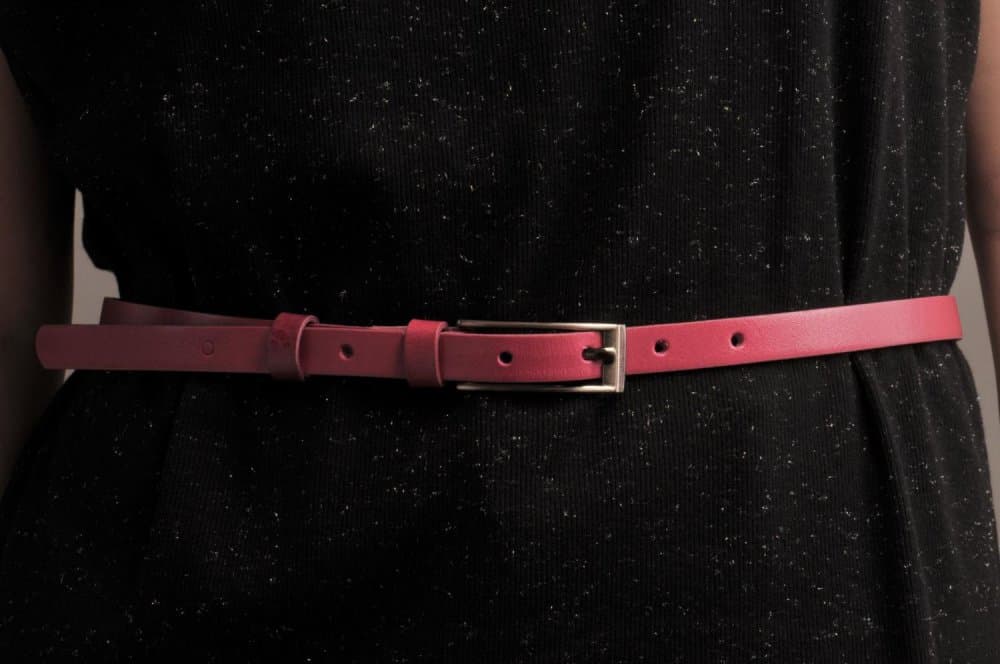 Penny Belts Dámský kožený úzký pásek 15-1-53 fuxiový 100 cm - náhled 4