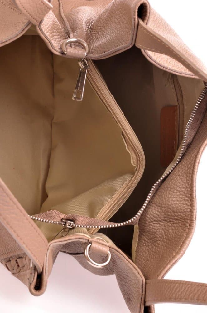 Kožená kabelka 5770 taupe - světle hnědá - náhled 3