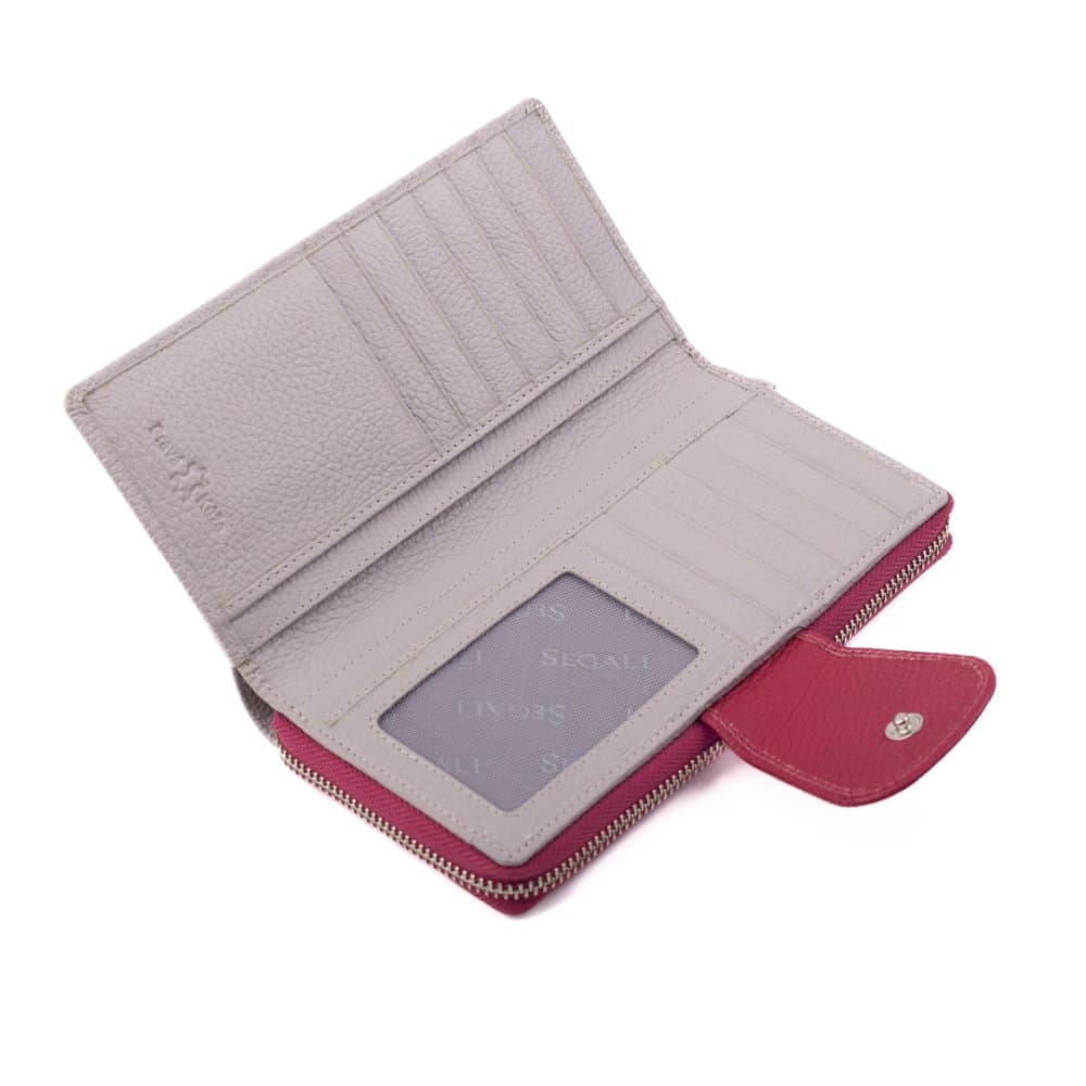 Dámská peněženka kožená SEGALI 7617 B grey/viva magenta - náhled 5