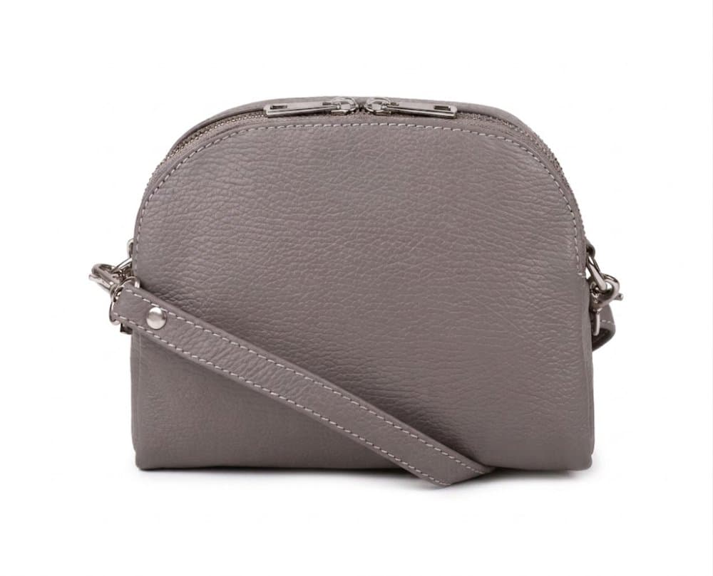 MaxFly, Malá kožená crossbody kabelka 5684 hnědá taupe