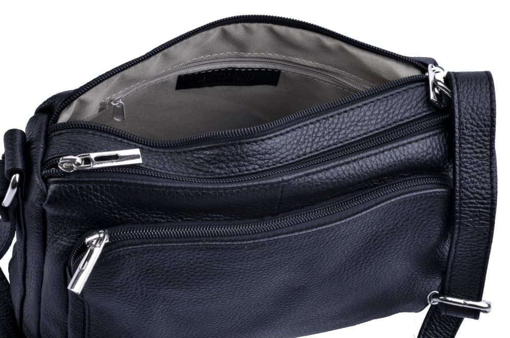 Kožená crossbody kabelka MaxFly 5542 černá - náhled 4