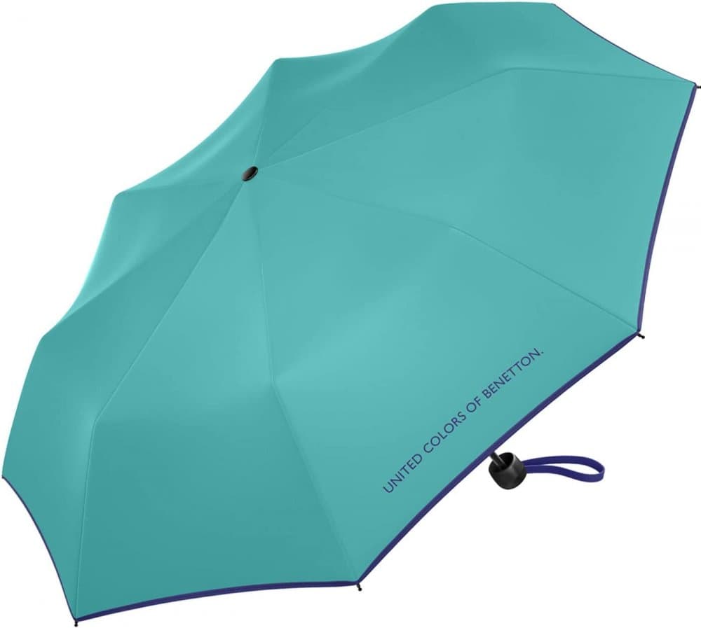 Dámský skládací deštník Benetton Super Mini turquoise 56307 tyrkysový - náhled 3