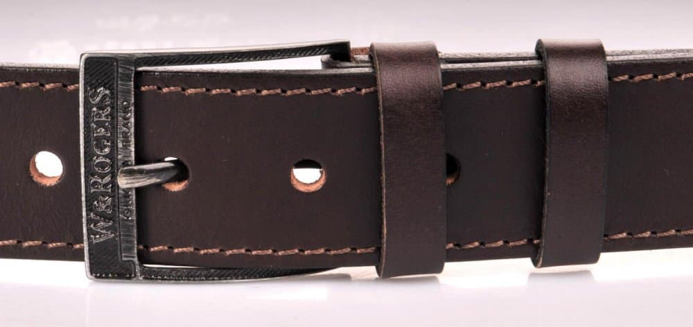 Pánský kožený hnědý pásek 17-1-40 115 cm - náhled 3