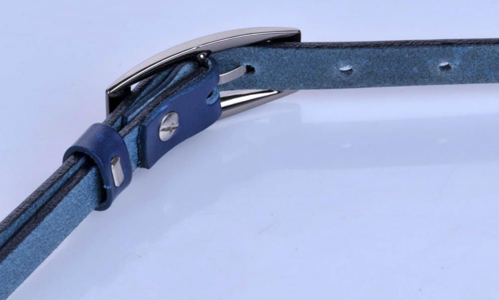 Penny Belts Dámský kožený úzký pásek tmavě modrý 15-2-56 105 cm - náhled 4