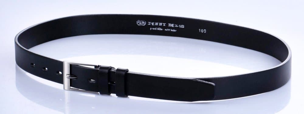 Penny Belts Pánský kožený pásek 30-100-60 černý 100 cm - náhled 5