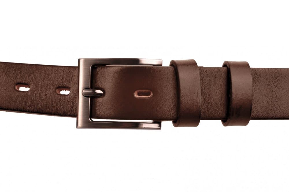 Kožený pánský tmavě pásek 30-100-506 85 cm - náhled 3