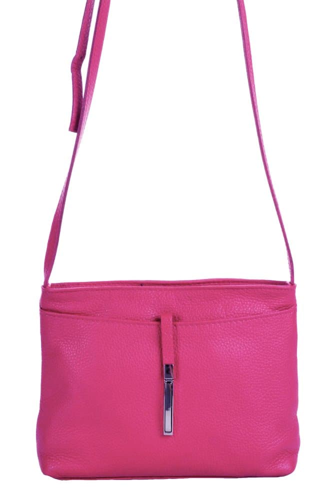 MaxFly kožená kabelka 5085 růžová - fuxia - náhled 2
