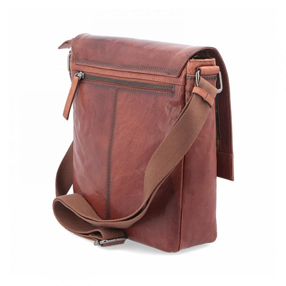 Poyem Kožená crossbody taška 2207 hnědá cognac - náhled 4