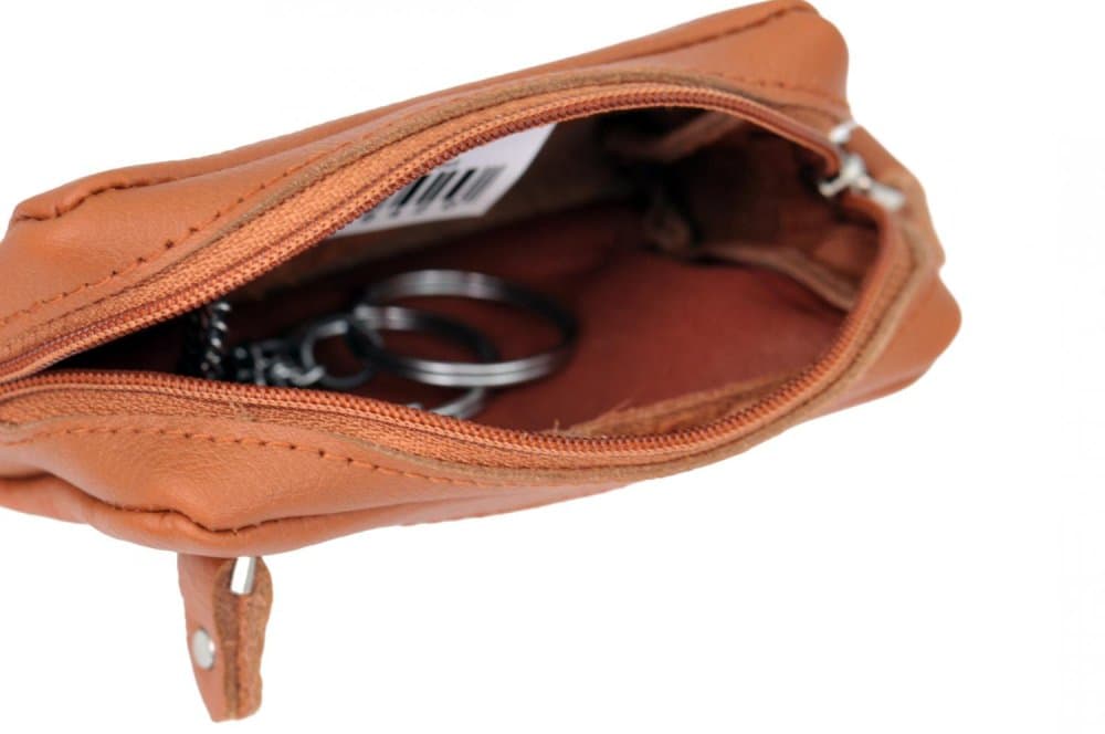 New Bags Leather kožená klíčenka SL-604 světle hnědá - náhled 3