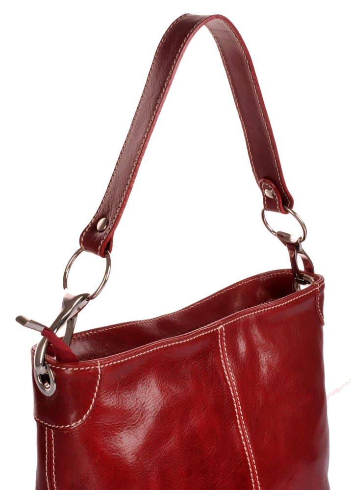 Giglio leather Velká kožená dámská kabelka 307 červená - náhled 3
