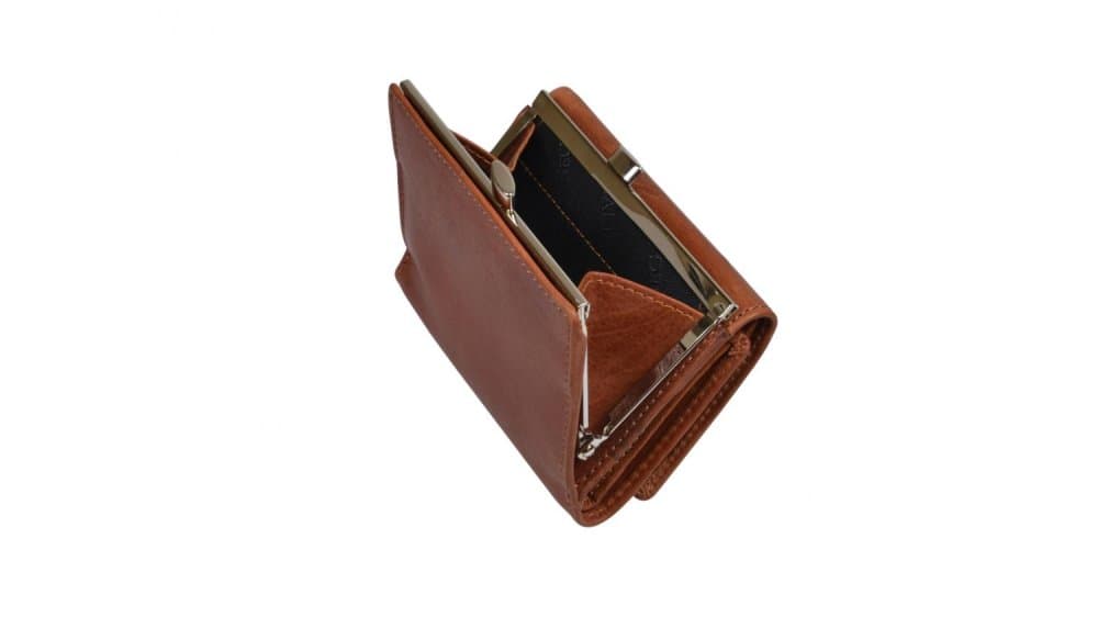 Peněženka s kovovým rámečkem SEGALI SG-870 R cognac - náhled 5