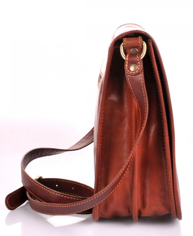 Giglio leather Kožená taška přes rameno Il Giglio 1938 hnědá - náhled 4