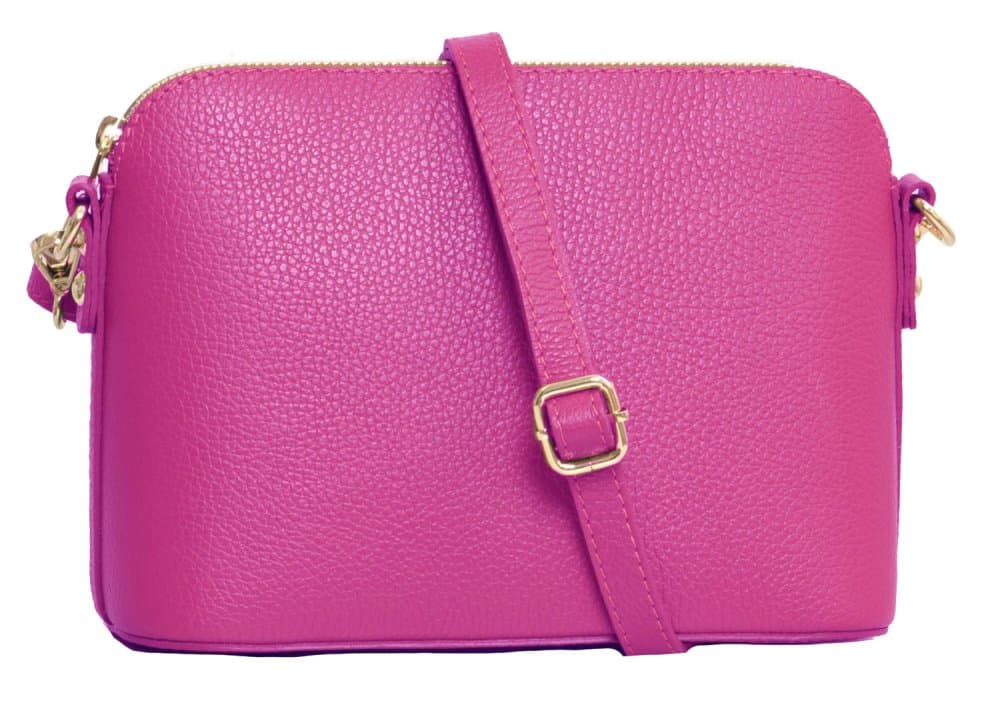MaxFly dámská kožená kabelka crossbody 5232 fuxia - náhled 2