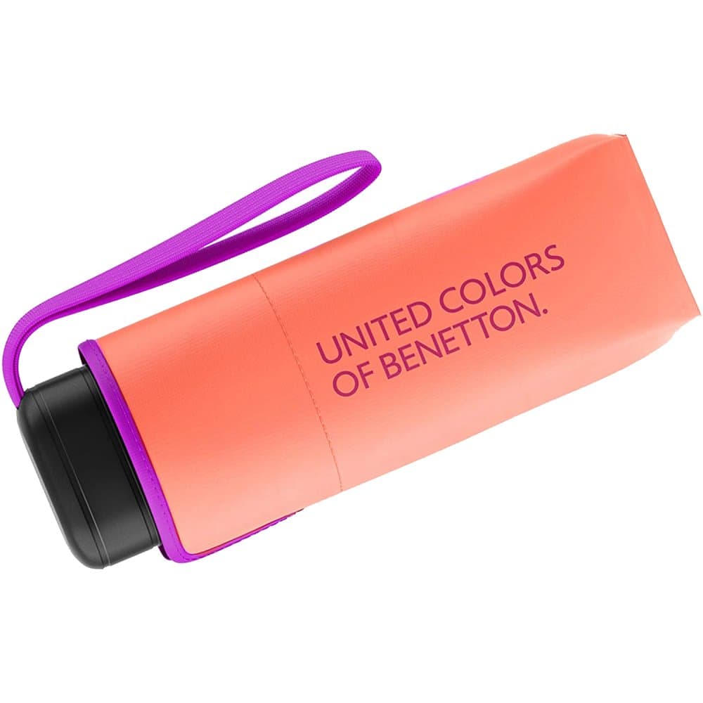 Dámský skládací oranžový deštník Benetton Ultra Mini flat georgia peach 56503 - náhled 3