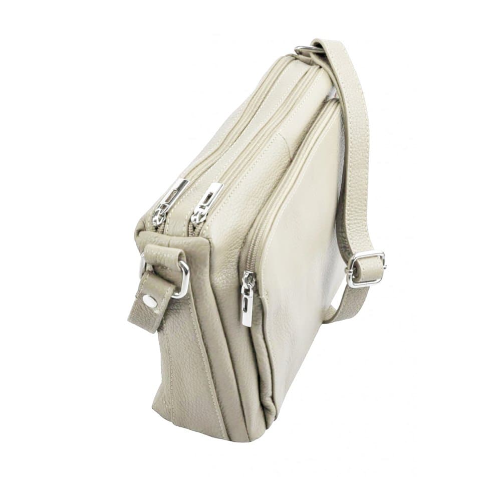 MaxFly kožená crossbody kabelka 5542 béžová - náhled 5