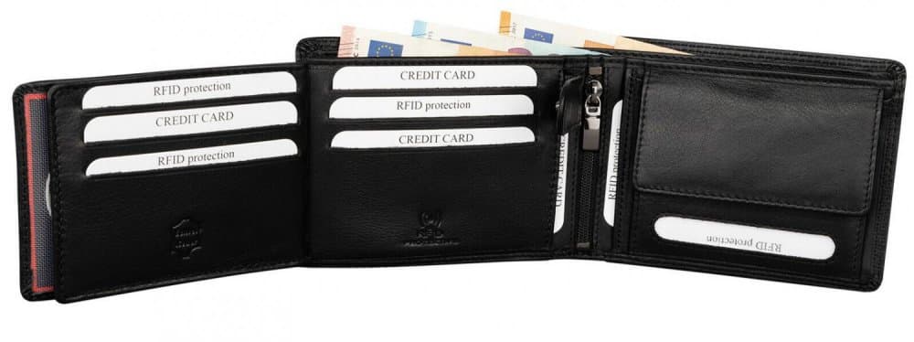 Pánská peněženka kožená černá s RFID ochranou LBC-107 - náhled 3