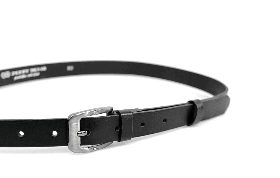 Penny Belts Dámský úzký kožený pásek  172-63 černý 100 cm - náhled 4