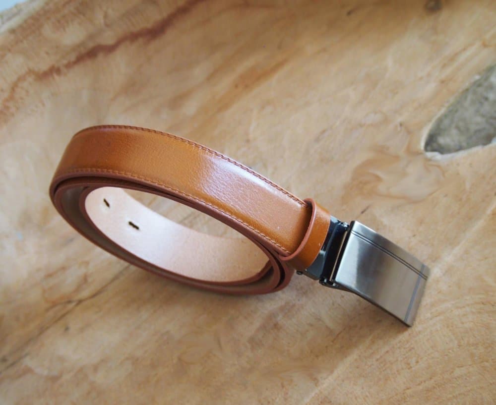 Kožený pásek společenský Penny Belts 30-020-5PS-42 světle hnědý 100 cm - náhled 3
