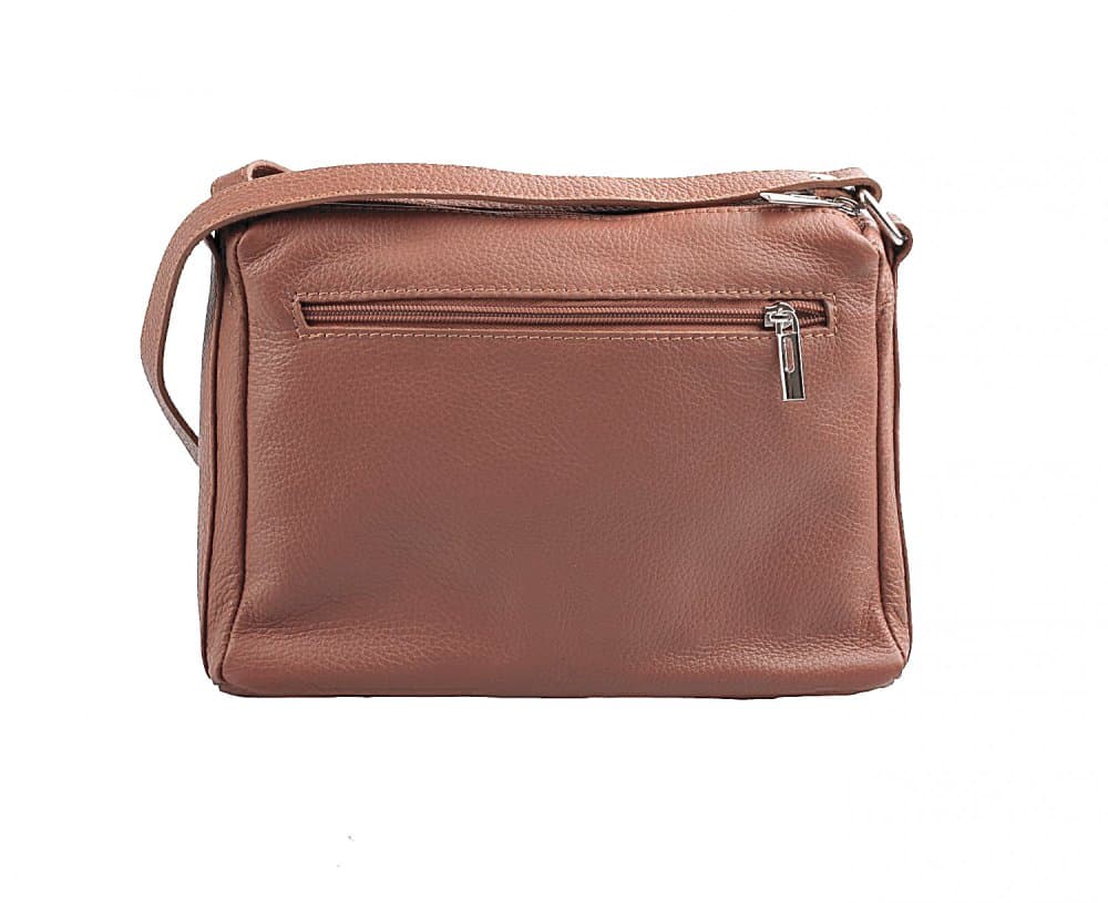 Kožená crossbody kabelka MaxFly 5542 hnědá cognac - náhled 3