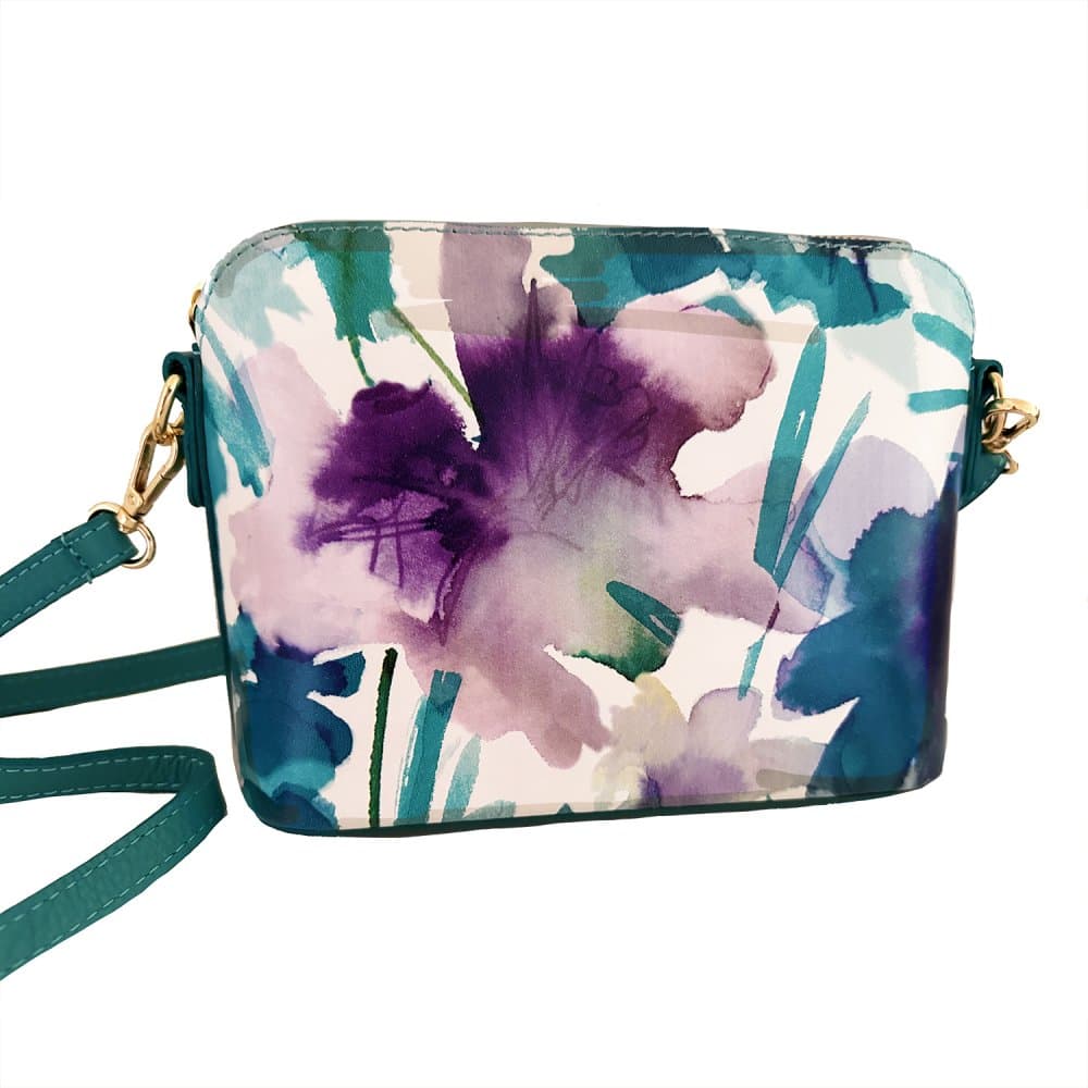 MaxFly dámská kožená kabelka crossbody  52321-16 tyrkysová - náhled 4