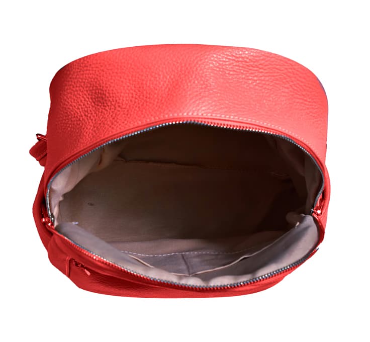 MAXFLY Menší kožený batoh 5640 červený - náhled 4