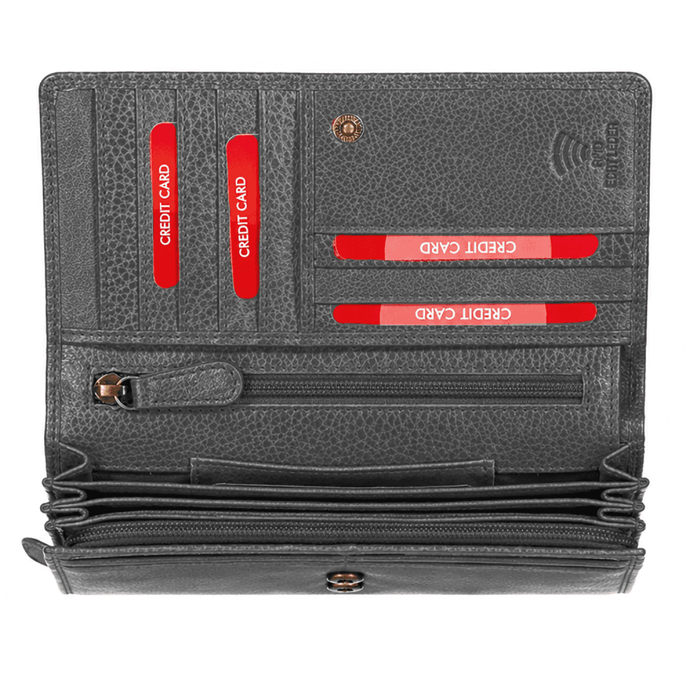Prostorná dámská peněženka RFID PWS-107 šedá - náhled 2