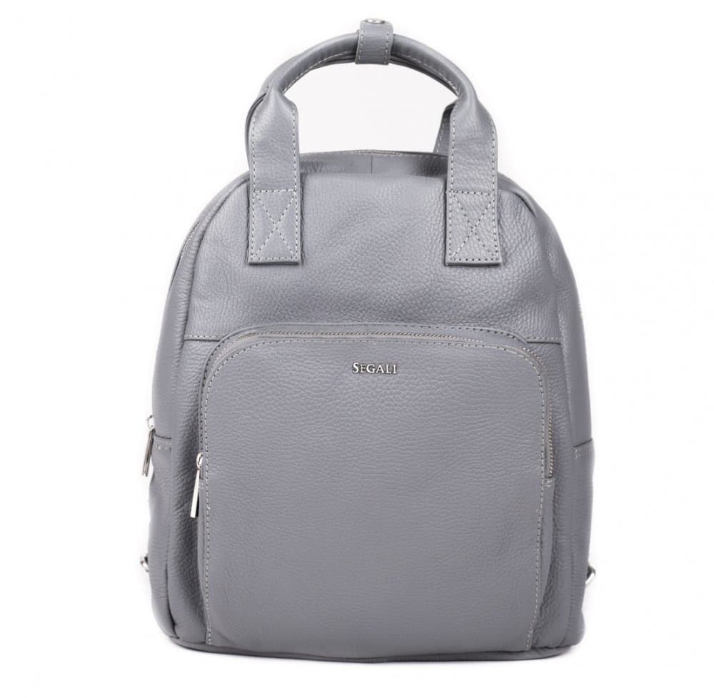 Dámský kožený batůžek SEGALI SG-9026 šedý