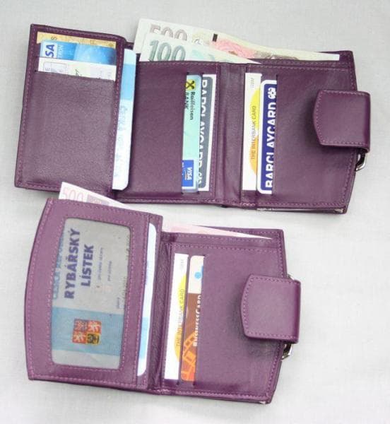 Dámská kožená peněženka s rámečkem 511-4357 fialová - náhled 4