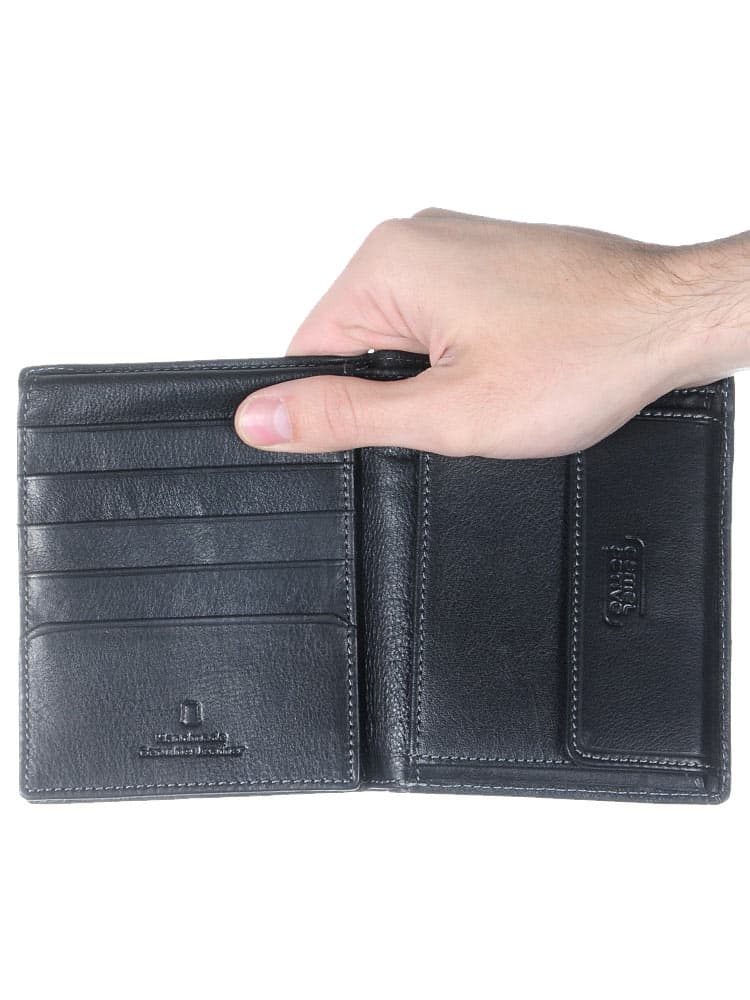 Pánská kožená peněženka RFID SAFE B34-708-60 černá (zip na bankovky) - náhled 3