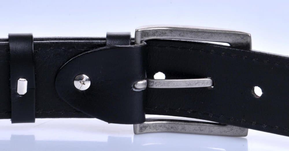 Kožený pánský pásek 501-1B-60 černý velikost 95 cm 95 cm - náhled 4