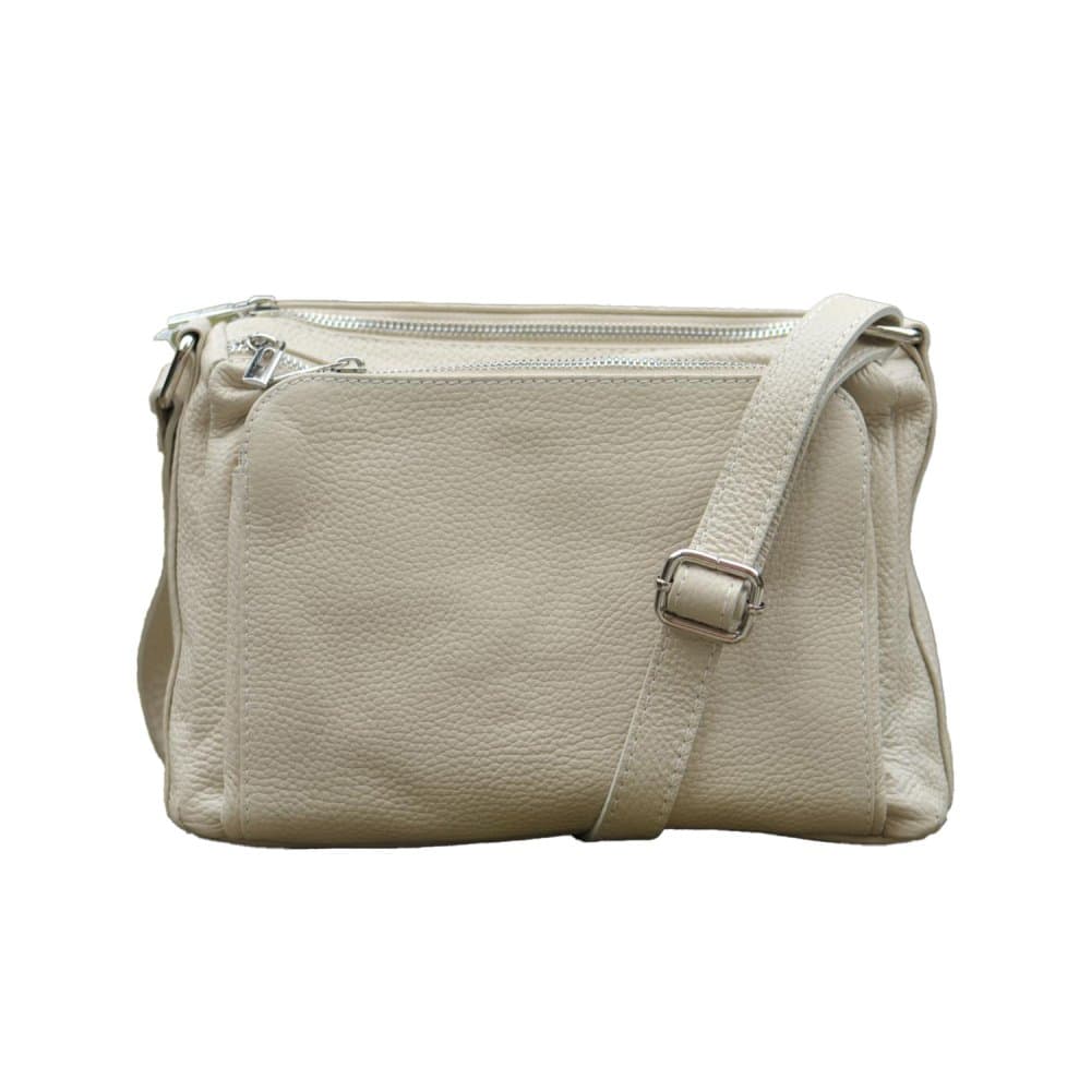 MaxFly kožená crossbody kabelka 5542 béžová - náhled 1