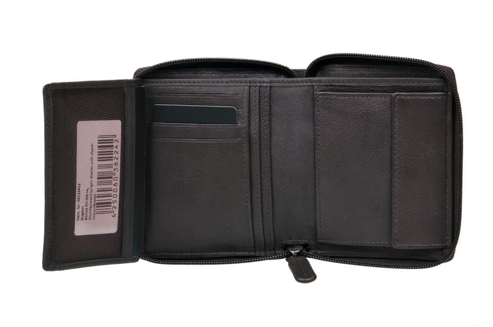 Kožená peněženka Bugatti Banda 49133402 hnědá celá na zip - náhled 3