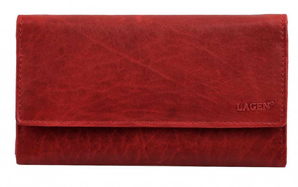 Lagen Dámská dlouhá peněženka kožená  V-40/T RED - náhled 5