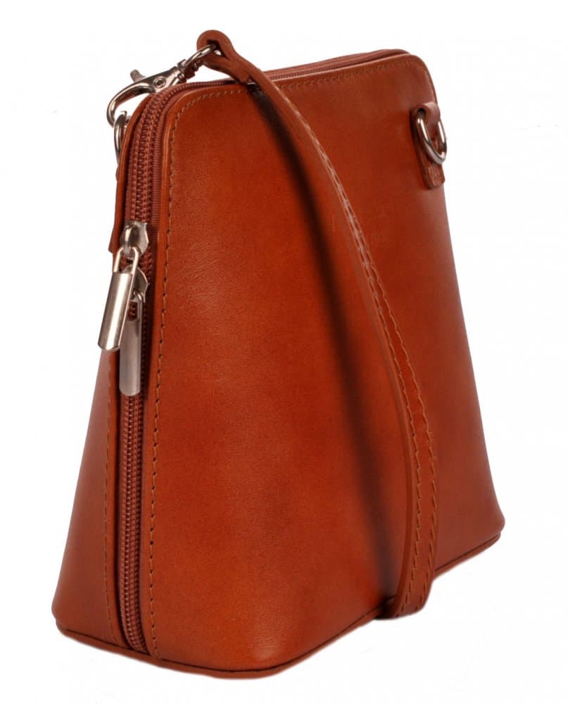Giglio Leather malá dámská kožená kabelka 133 přírodní hnědá - camel - náhled 2