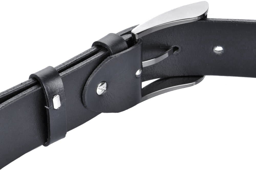 Pánský kožený opasek 22-60 černý 105 cm - náhled 4