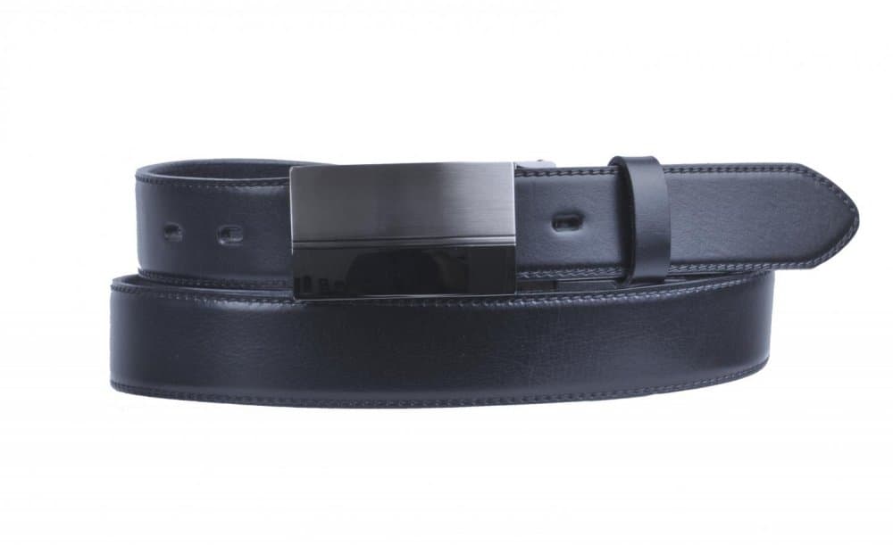 Pánský kožený pásek černý 35-020-1PS-60 100 cm - náhled 4