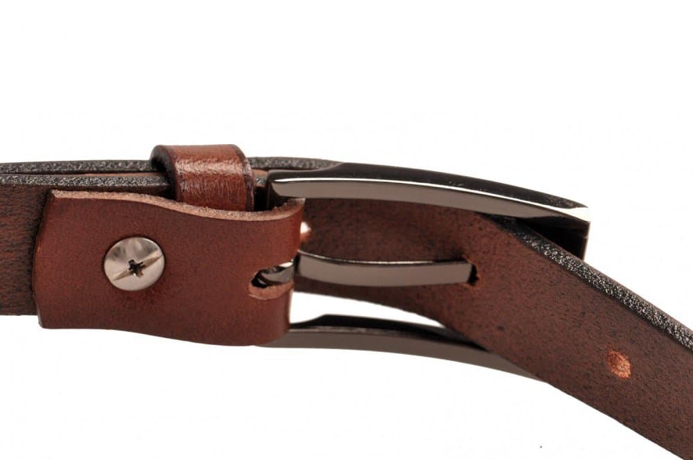 Penny Belts dámský kožený úzký pásek 183-48 hnědý 100 cm - náhled 2