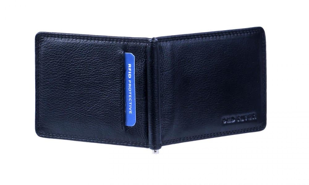 Kožená dolarka bez kapsy na drobné černá s RFID ochranou KFF-25 - náhled 5