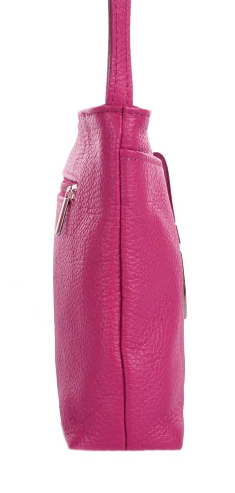 MaxFly kožená kabelka 5085 růžová - fuxia - náhled 4